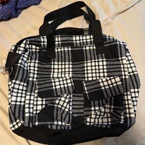 Thirty-One Black and White Checkered Tote